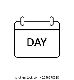 day calendar line icon vector design, editable stroke line icon