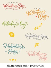 Valentine’s Day calligraphy. Valentine greeting card template. Happy valentine`s day and heart. Abstract vector illustration