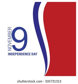 The Day of Cambodia, Vector Cambodian Independence Day Celebrating 9th November. Celebration Card. blue lines with red creative art work background wallpaper Illustration