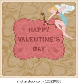 ValentineÃ?Â´s Day card with Cupid