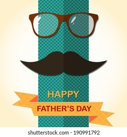 FatherÂ?Â?s Day card with spectacles and mustache