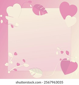 Valentine’s Day card template featuring heart designs and soft pastel tones. Perfect for creating greeting cards, event invites, social media posts, and promotional materials with a romantic touch.