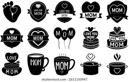 Mother’s Day Celebration Icons – Gifts, Balloons, Cakes, and Party Fun