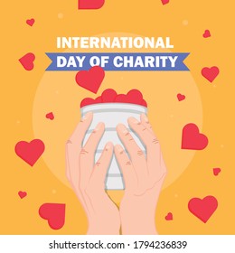 Day of charity, Hands holding bowl with hearts