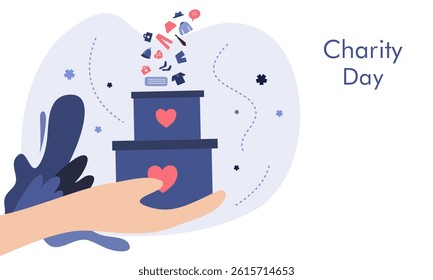 day of charity illustration vector design for charity day event vector