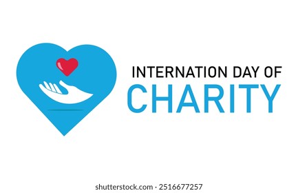 day of charity.art and illustrator.heart and hand.in white background.vector design.