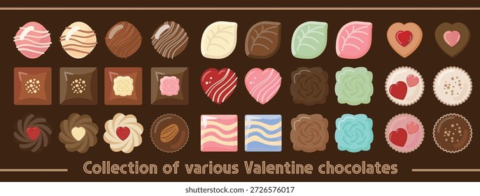 Conjunto de ilustración de chocolate del día de San Valentín
