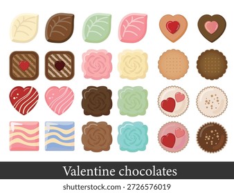 Conjunto de ilustración de chocolate del día de San Valentín