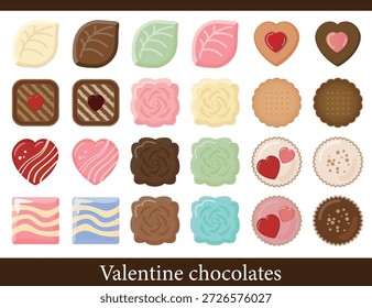Conjunto de ilustración de chocolate del día de San Valentín
