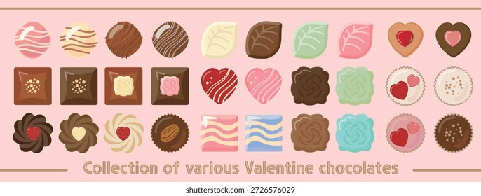 Conjunto de ilustración de chocolate del día de San Valentín