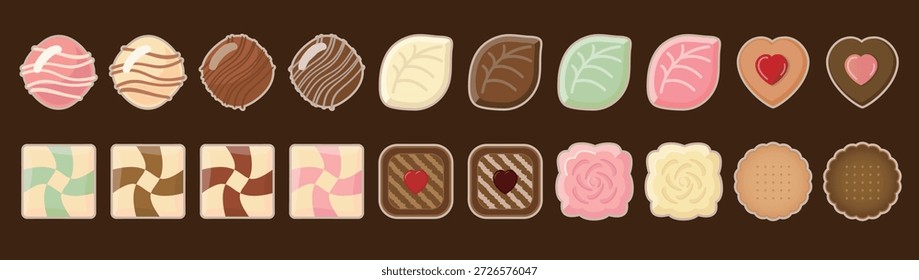 Valentine’s Day Chocolate Illustration Set