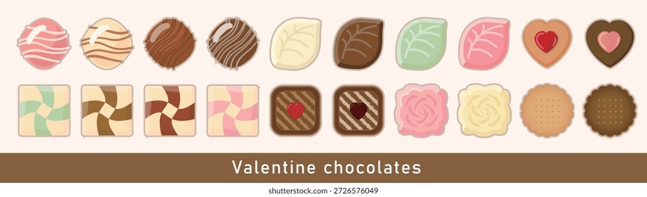Conjunto de ilustración de chocolate del día de San Valentín