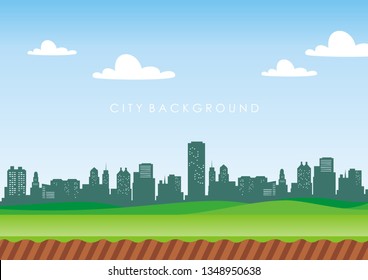 DAY City Background Silhouette Landscape Beautiful for design of banners, flyers and much more.
