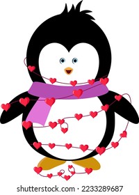 Valentine’s Day Clipart Penguin. It can be used on T-Shirt, labels, icons, Sweater, Jumper, Hoodie, Mug, Sticker,