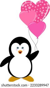 Valentine’s Day Clipart Penguin. It can be used on T-Shirt, labels, icons, Sweater, Jumper, Hoodie, Mug, Sticker,