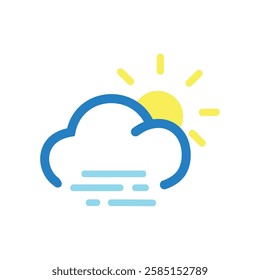 Day cloud fog icon light color
