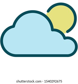 Day cloud icon for your business, web, software, or app. Filled outline icon style.