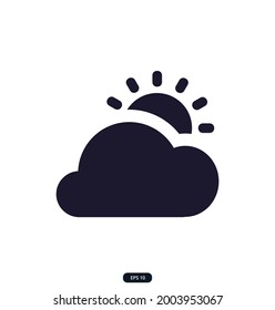 day lot clouds Icons. Weather Forecast Icons. Icon Design with elements for the sun, rain, clouds, wind, rainbow, moon, Temperature, Storm, Cloud, Thunderstorm, and Wind. vector eps 10