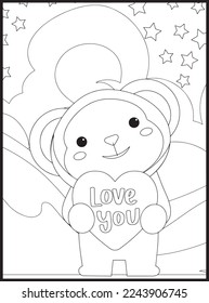 Valentine’s Day Coloring Pages .