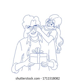 Father’s Day concept design of vector. Doodle art style.