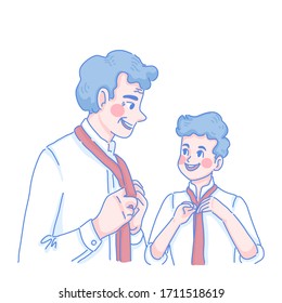 Father’s Day concept design of vector. Doodle art style.