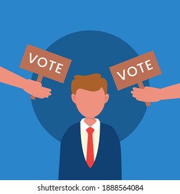 President’s Day concept vector Illustration idea for landing page template, United States of america government democracy. Political speech campaign. Parliament voting. Flat Styles