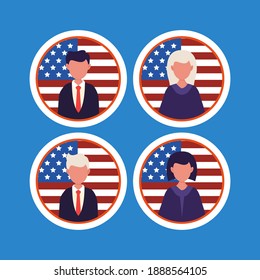 President’s Day concept vector Illustration idea for landing page template, United States of america government democracy. Political speech campaign. Parliament voting. Flat Styles