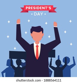 President’s Day concept vector Illustration idea for landing page template, United States of america government democracy. Political speech campaign. Parliament voting. Flat Styles