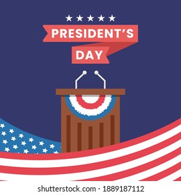 President’s Day concept vector Illustration idea for landing page template, United States of america government democracy. Political speech campaign. Parliament voting. Flat Styles