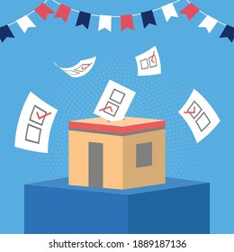 President’s Day concept vector Illustration idea for landing page template, United States of america government democracy. Political speech campaign. Parliament voting. Flat Styles