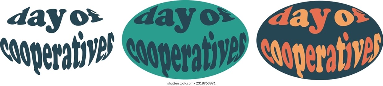 Day of Cooperatives, vector illustration, sticker