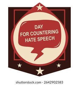 Day for Countering Hate Speech sticker for calendar event, vector illustration