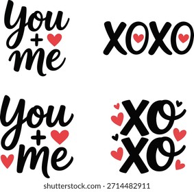 Paquete de la camiseta de la pareja del día de San Valentín – Amor lindo, corazón, y Diseños románticos de la tipografía