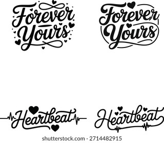 Valentine’s Day Couple T-Shirt Bundle – Cute Love, Heart, and Romantic Typography Designs