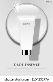 Day cream with drop of water and shining light
