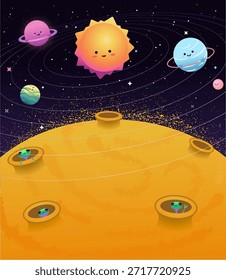 Un día en el lindo sistema solar donde viven amigos extraterrestres