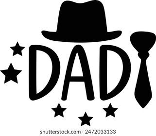 Father’s Day dad typography design on plain white transparent isolated background for sign, card, shirt, hoodie, sweatshirt, apparel, tag, mug, icon, poster or badge