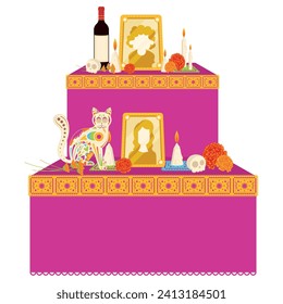 Day of the dead altar Vector illustration