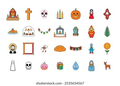 Day of the Dead Art Vector Illustration Set 28 Bundle Designs Celebrating Mexican Heritage and Cultural Expression