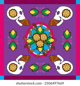 Día de los muertos de fondo con colores
