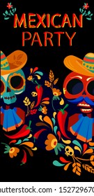 Day of the dead background. instagram stories mexican party. Vector illustration.