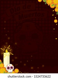 Day of the Dead background, Mexican tradition.