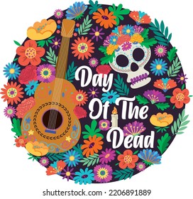 Day of the Dead banner design illustration