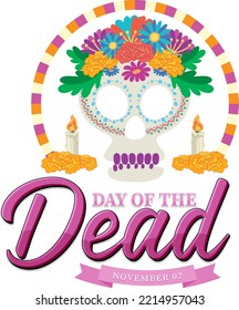 Day of the Dead banner design illustration