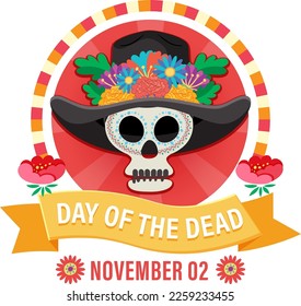 Day of the Dead banner design illustration