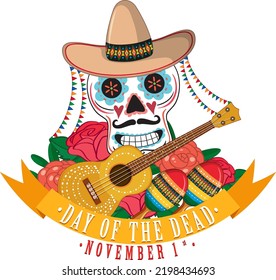 Day of the dead banner  illustration