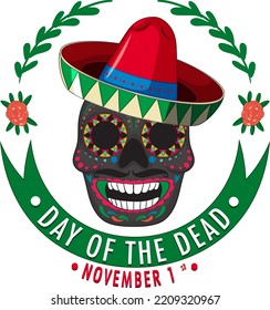 Day of the dead banner  illustration