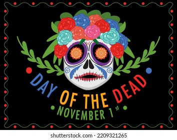 Day of the dead banner  illustration