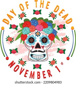 Day of the dead banner  illustration