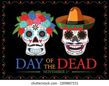 Day of the dead banner  illustration